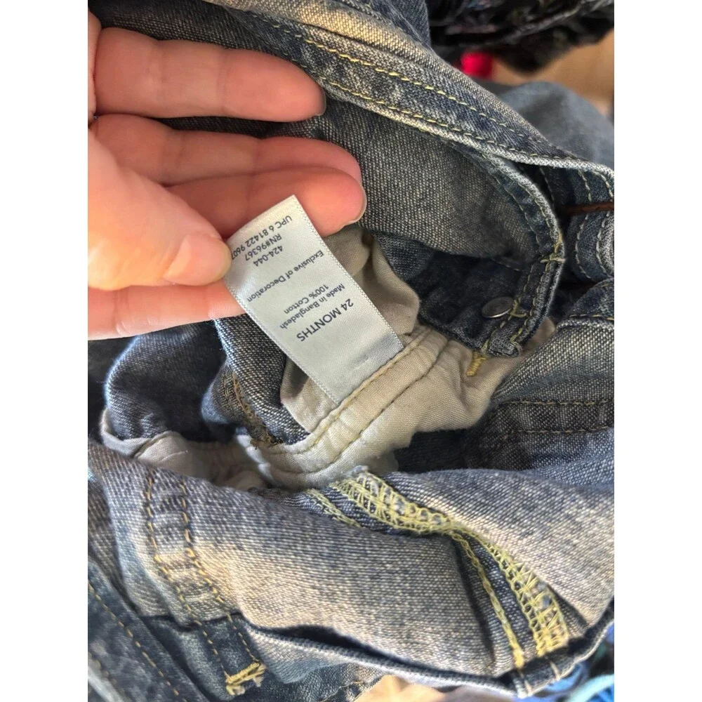 Oshkosh b’gosh blue jean denim overalls 24 mths snap